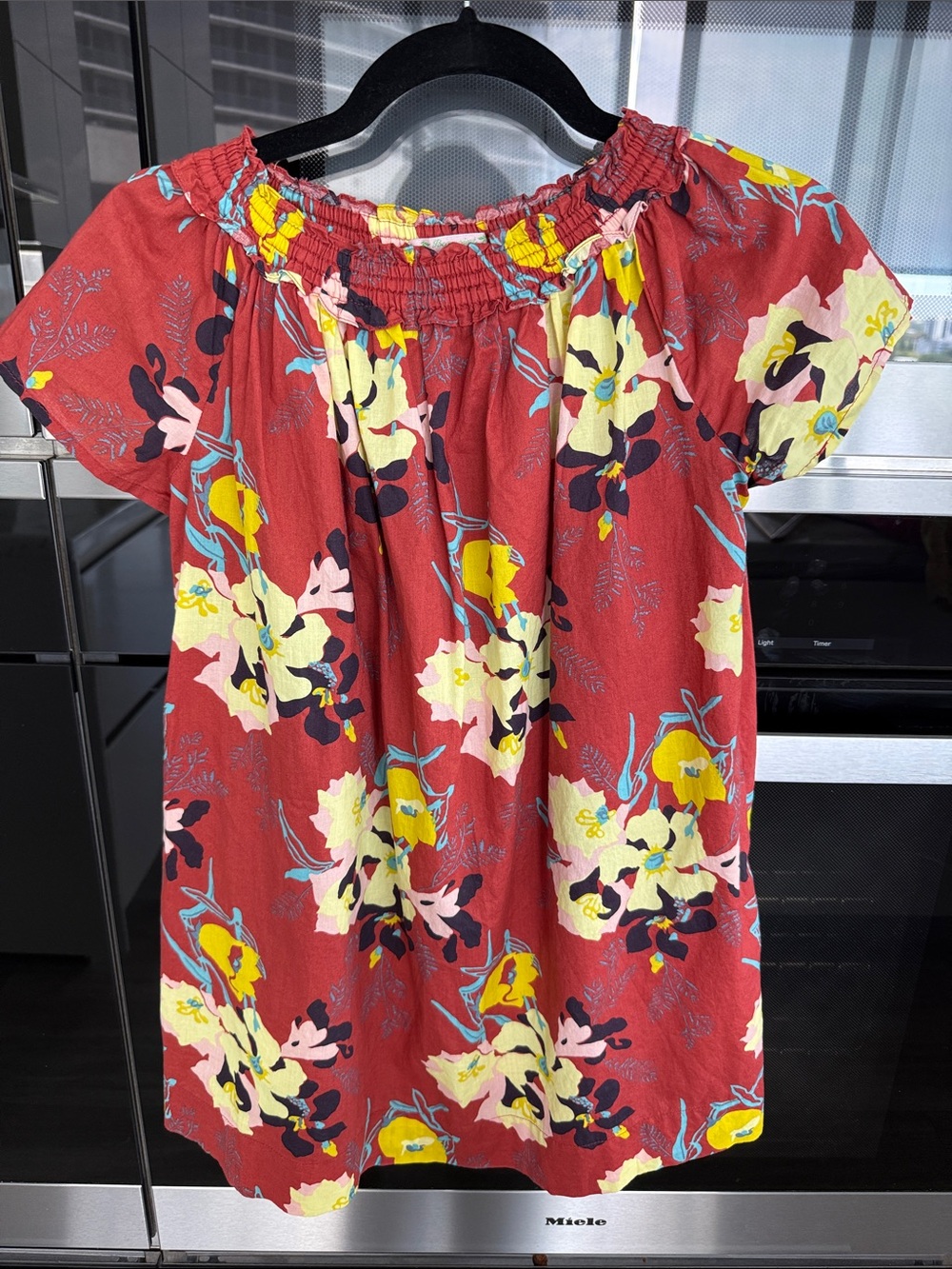 Bonpoint Red Floral Off-Shoulder Dress